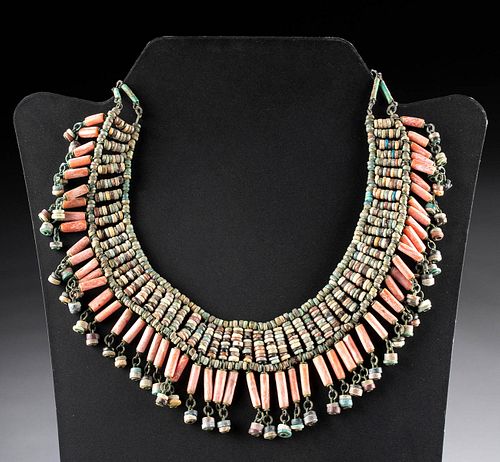 EGYPTIAN FAIENCE BEADED CHOKER 37142b