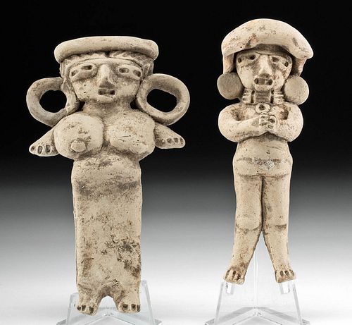 TWO MICHOACAN POTTERY STANDING 3714ab