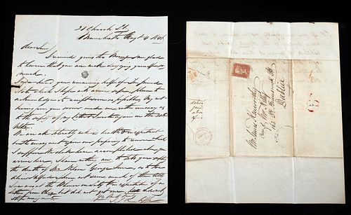 TWO 1846 BRITISH LETTERS 2 ONE 3714cf