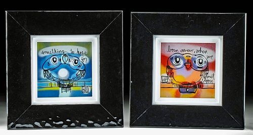 LOT OF 2 SIGNED FRAMED LEBO PAINTINGS  3714da