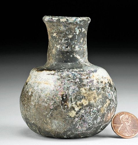 GORGEOUS ROMAN GLASS BOTTLE W/