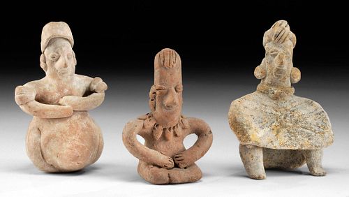 GROUP OF 3 COLIMA POTTERY SEATED 371532