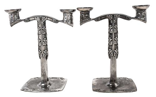 PAIR TUDERIC STYLE SILVER PLATE 371551