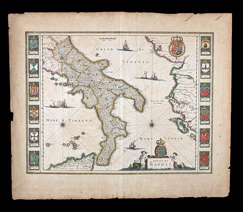 17TH C. DUTCH MAP - REGNO DI NAPOLI