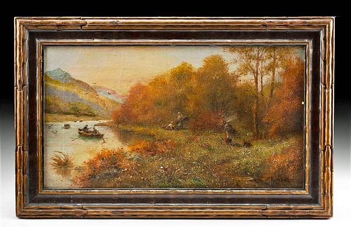 19TH C. J.T. HUGHES PAINTING, ALONG