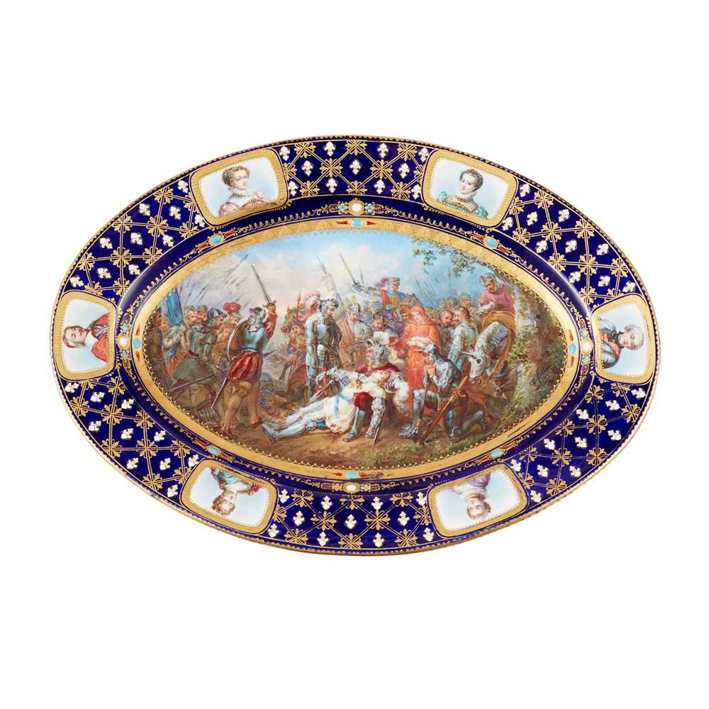 SÈVRES STYLE OVAL DISH ENTITLED