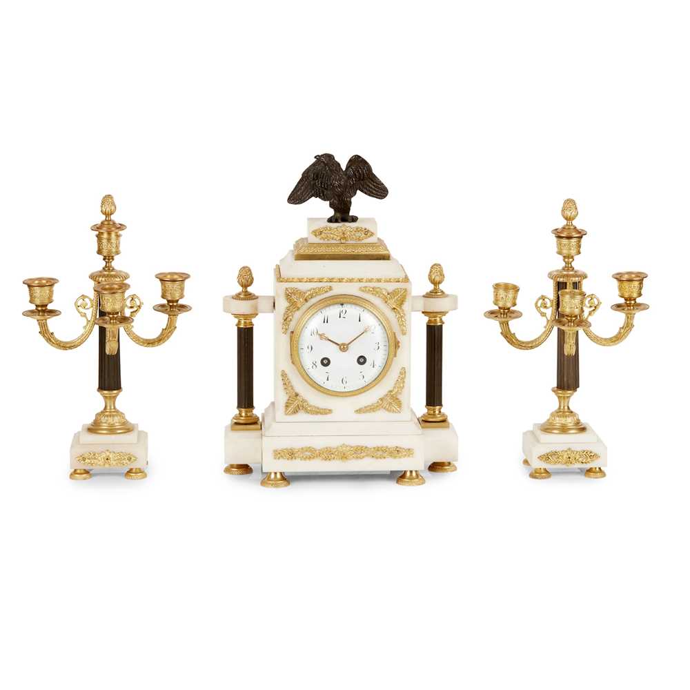 FRENCH GILT METAL AND WHITE MARBLE 36eec2