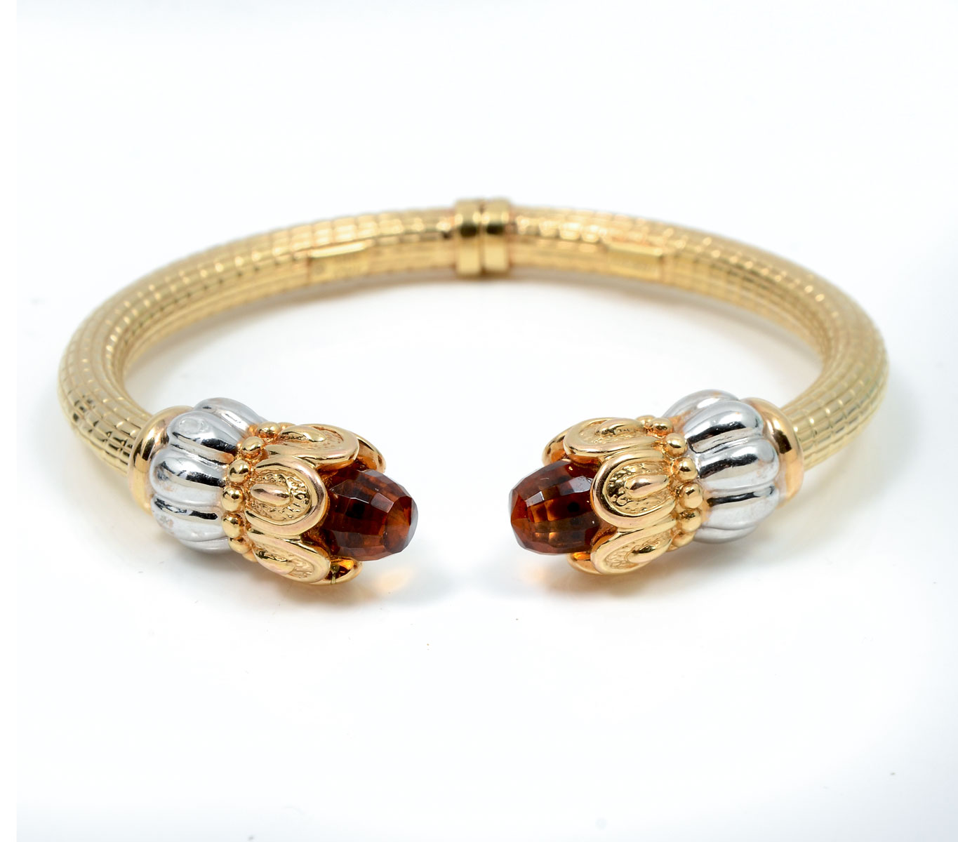 14K CITRINE CUFF BRACELET: 14K