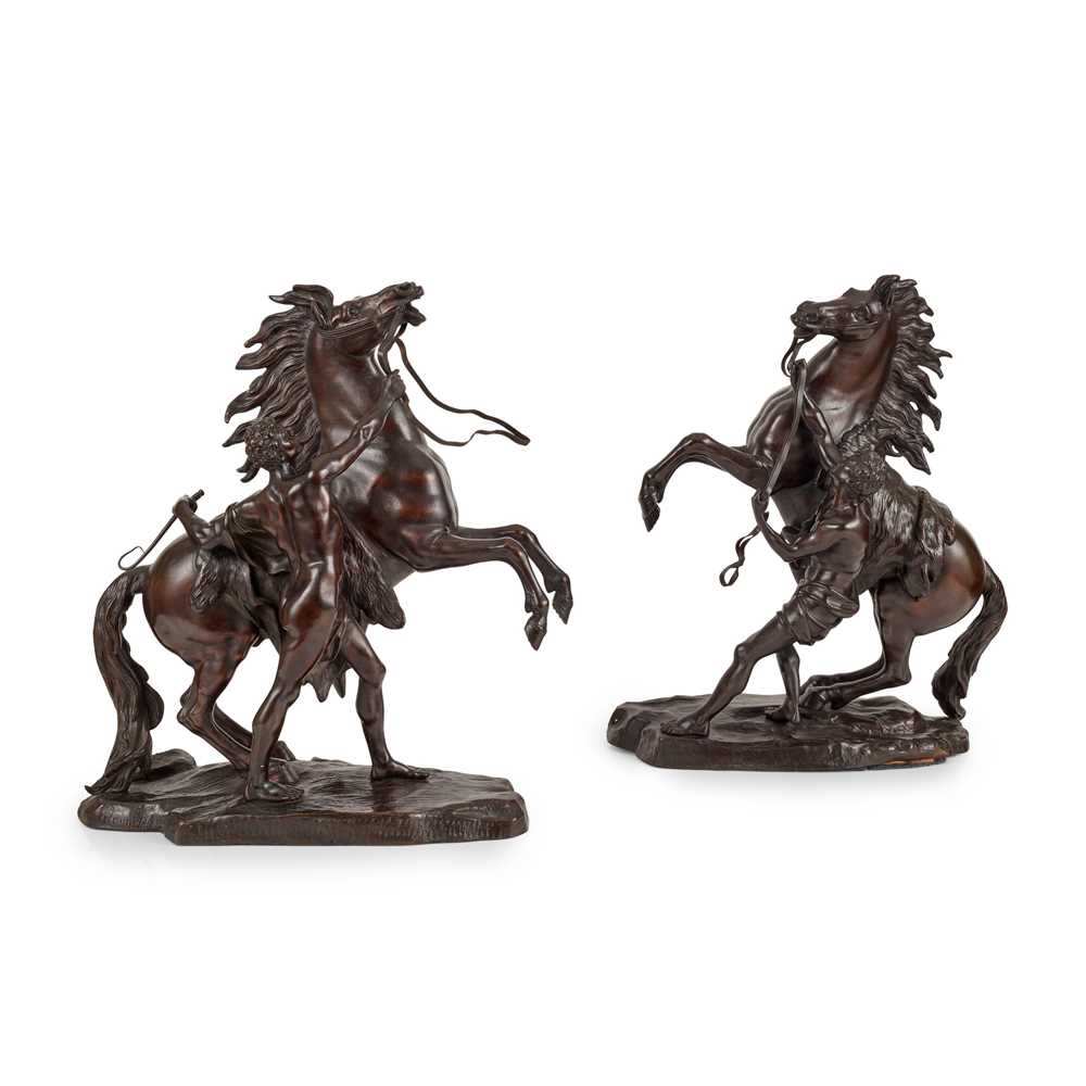 PAIR OF FRENCH BRONZE MARLY HORSE