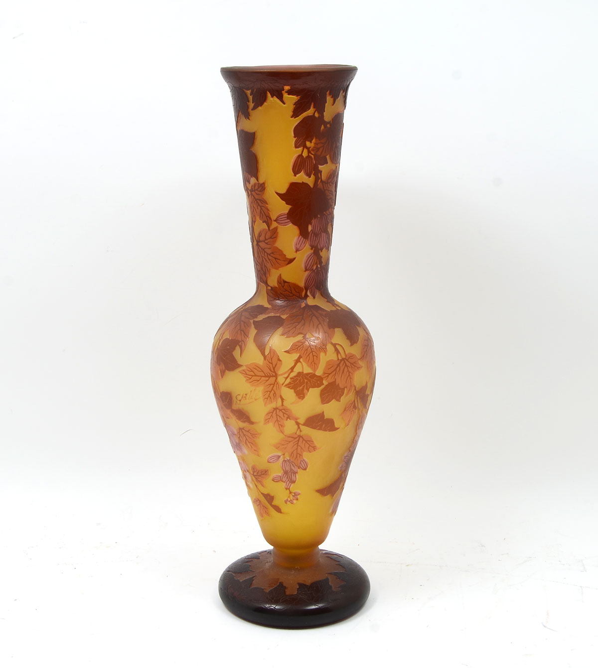 TALL GALLE STYLE VASE AMBER: Amber