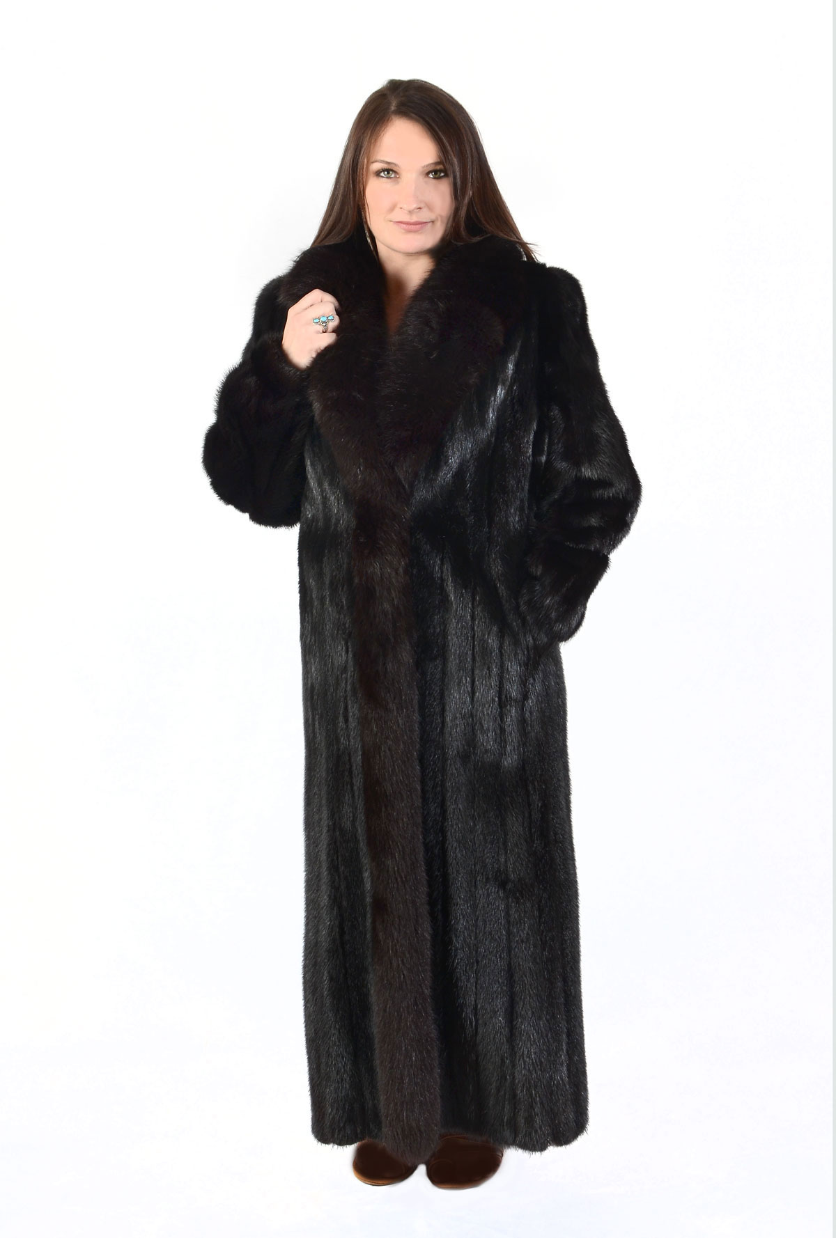 FULL LENGTH BLACK MINK COAT BLACK