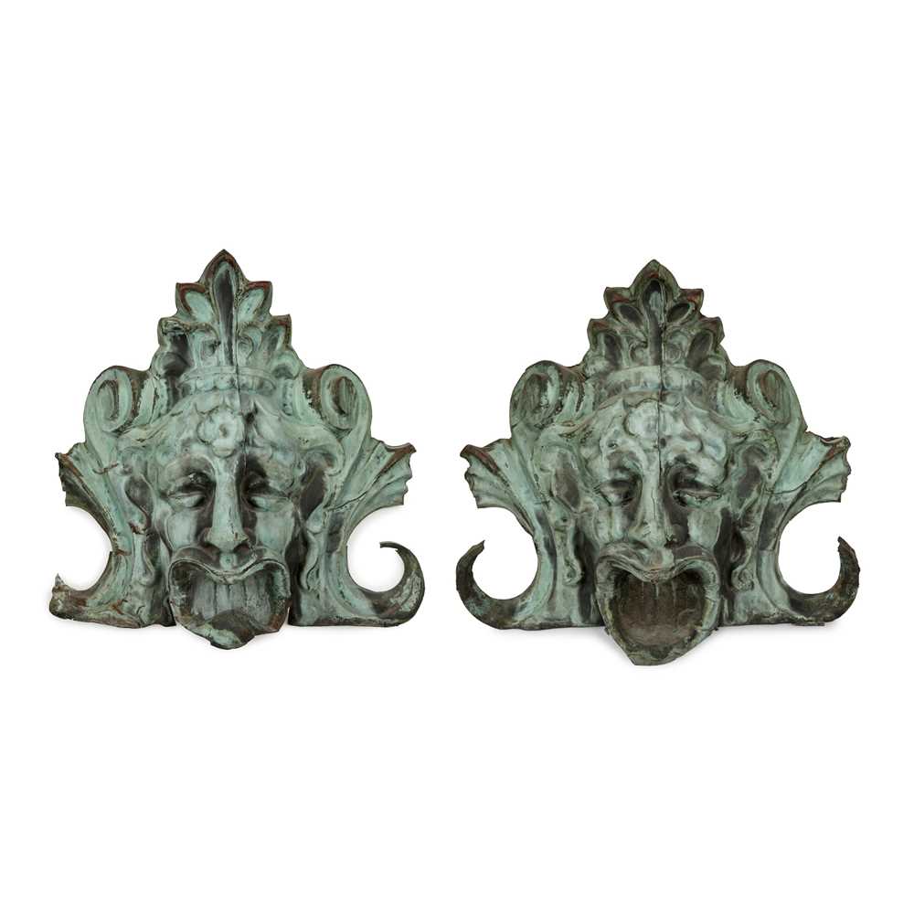 PAIR OF LARGE COPPER ARCHITECTURAL