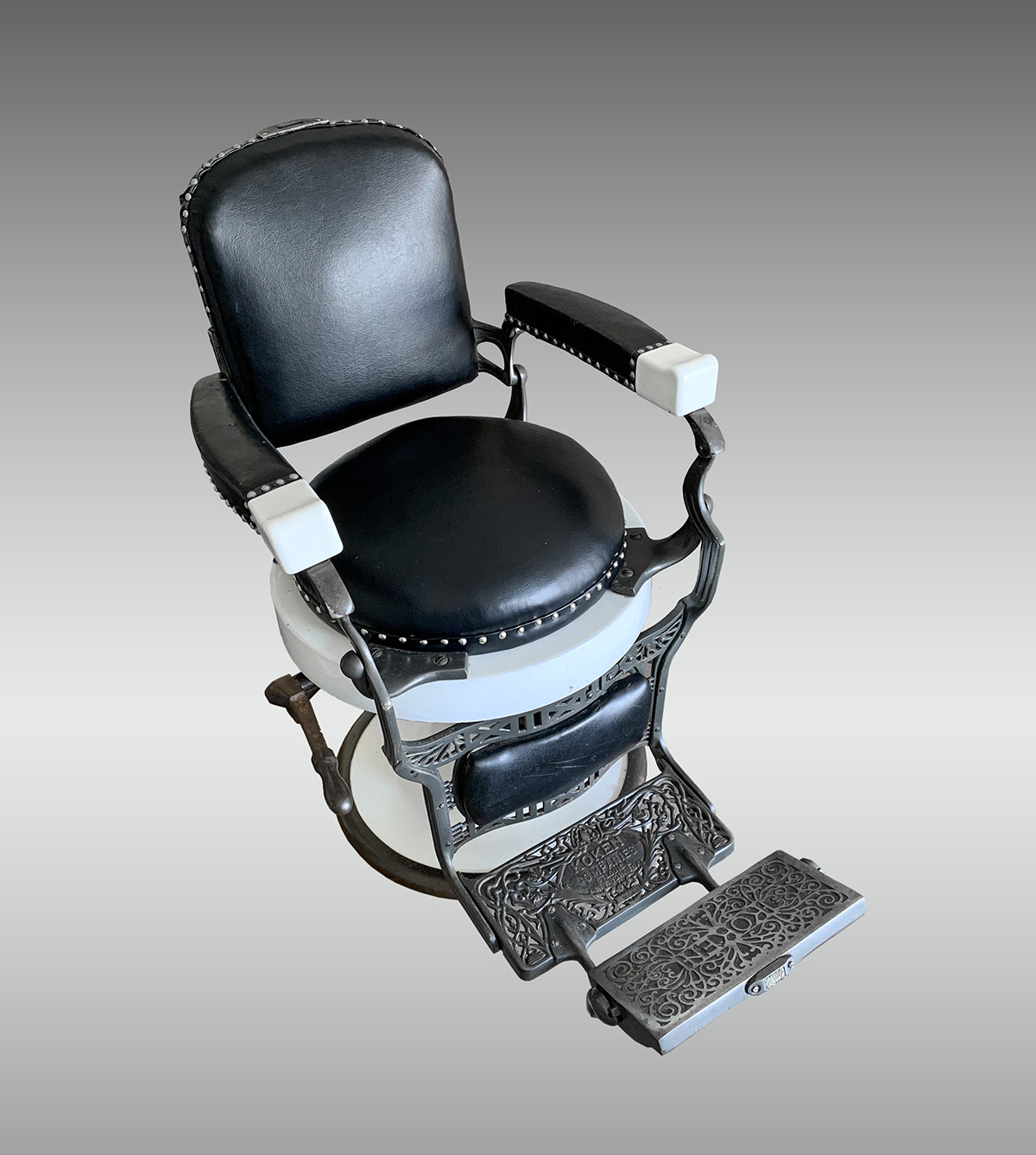 KOKEN PORCELAIN BARBER CHAIR: Koken