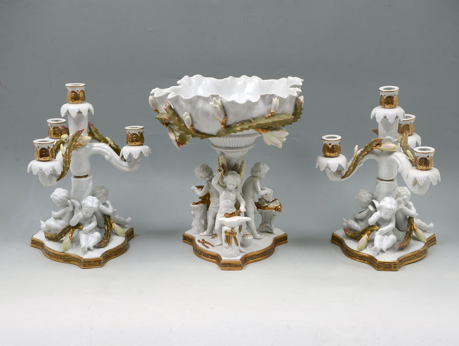 3 PIECE AUSTRIAN PORCELAIN GARNITURE 36efb3