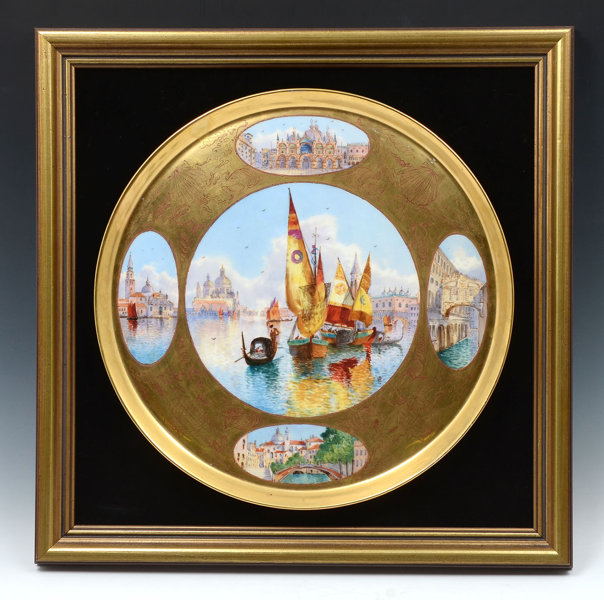 FRAMED LIMOGES CHARGER WITH VENETIAN 36efbe