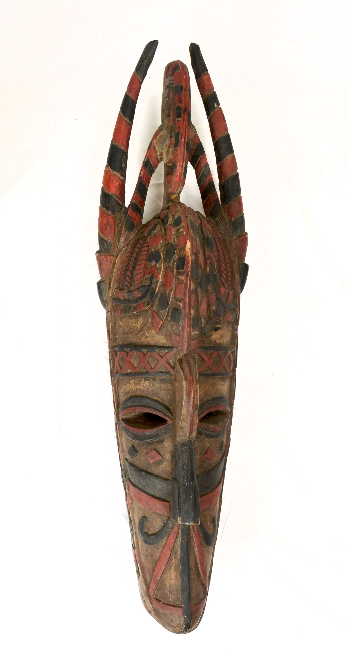 LARGE CARVED POLYCHROME AFRICAN