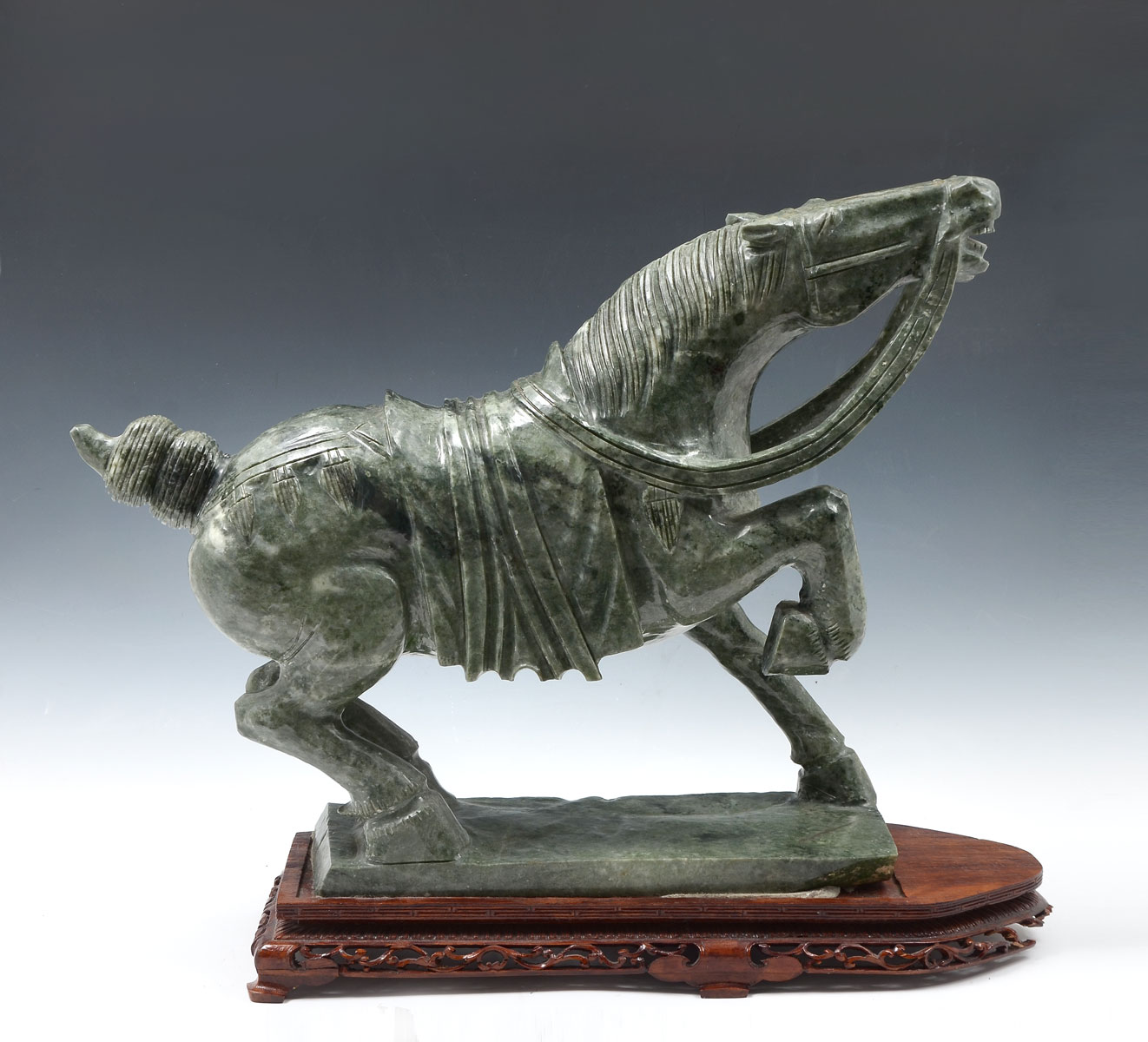 CARVED HARDSTONE CHINESE TANG HORSE  36f017