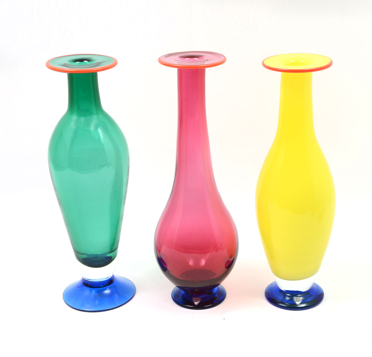 3 PIECE MODERNE ORREFORS VASE COLLECTION  36f078