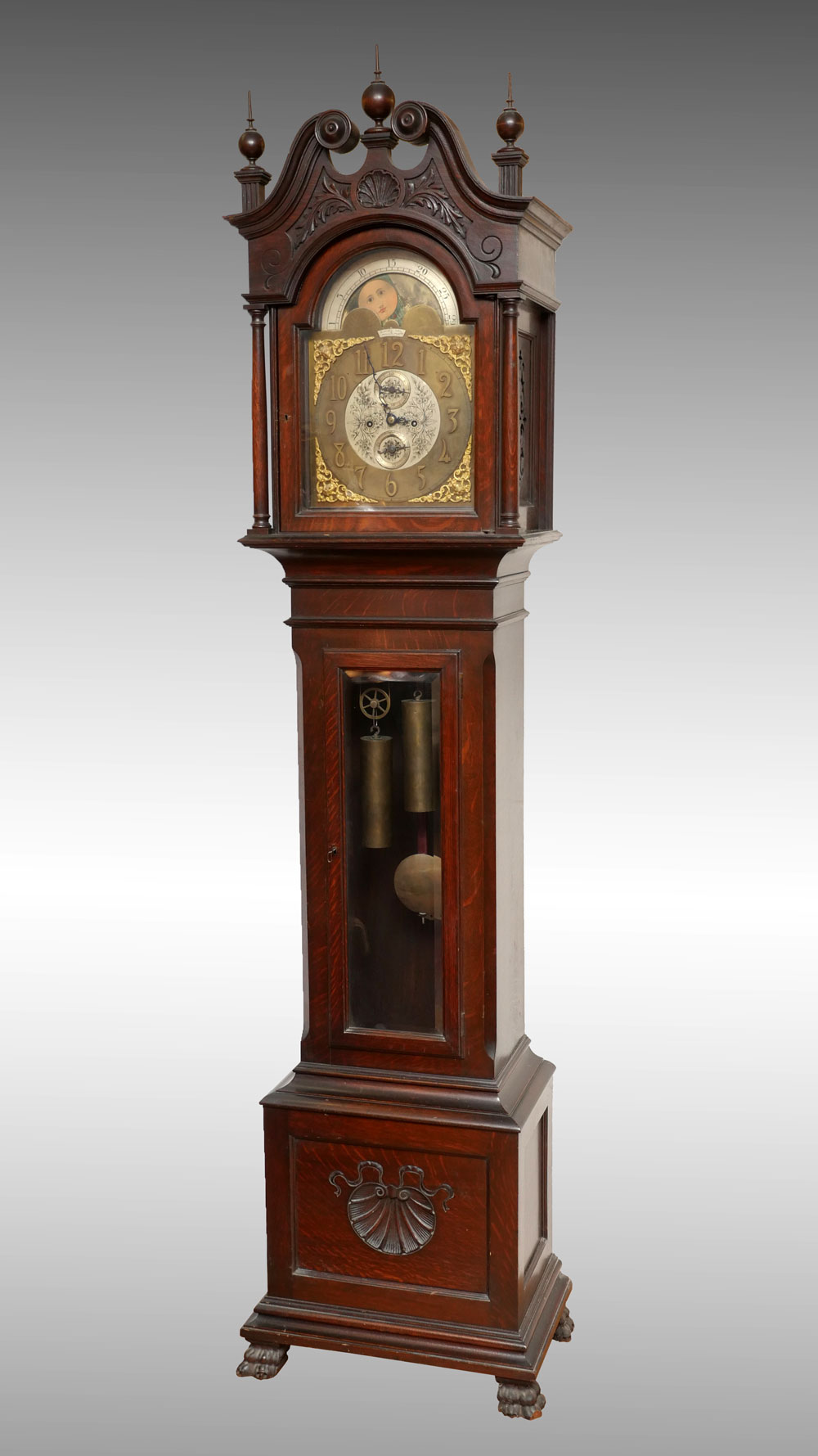 H. MUHRS SONS GRANDFATHER CLOCK: Grandfather