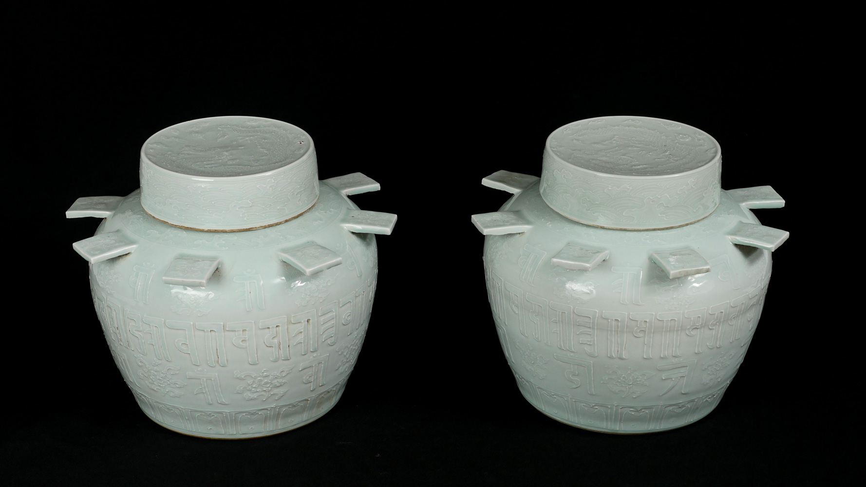 PAIR OF LARGE ORIENTAL CELADON 36f17e