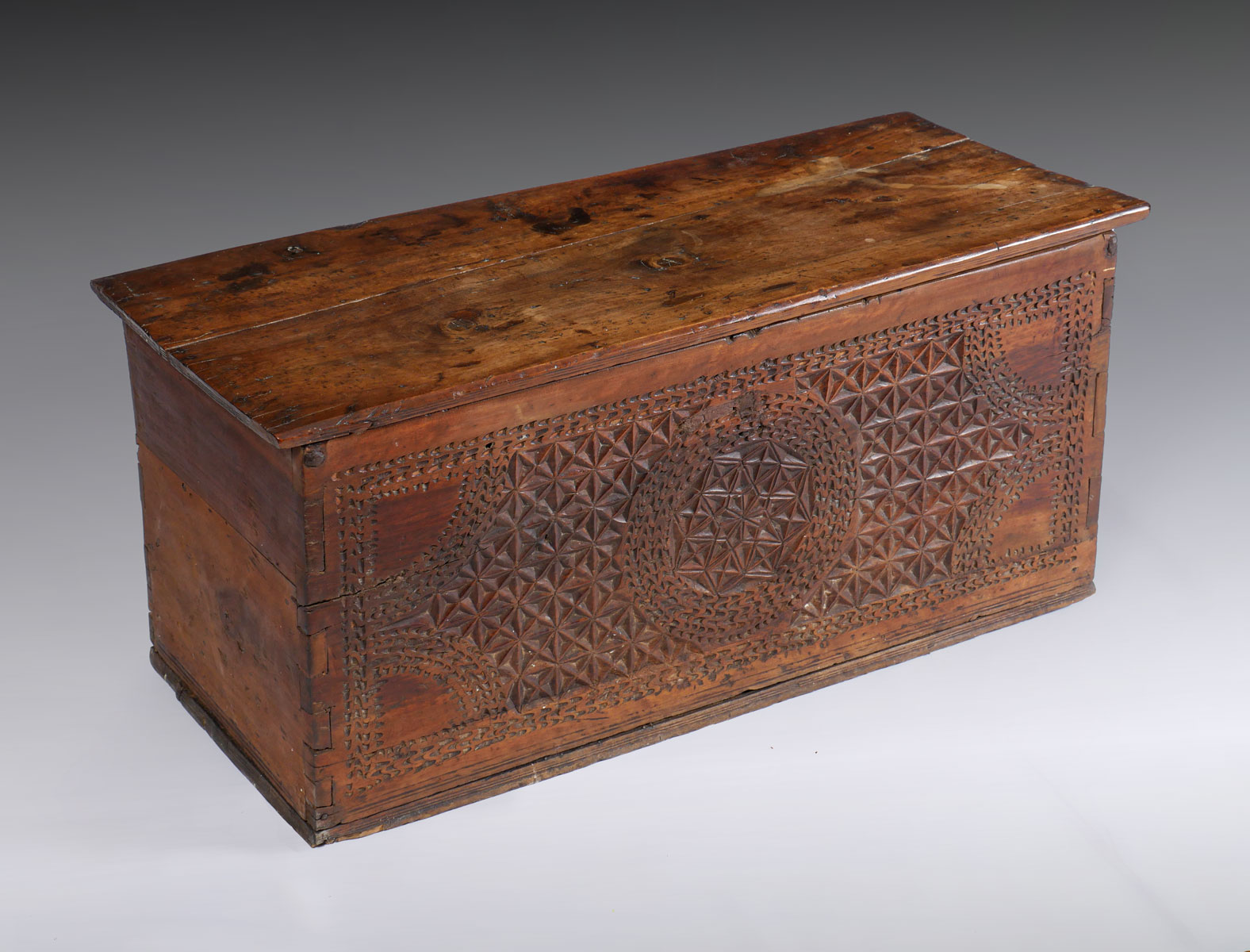EARLY CARVED SYRIAN TRUNK: Old
