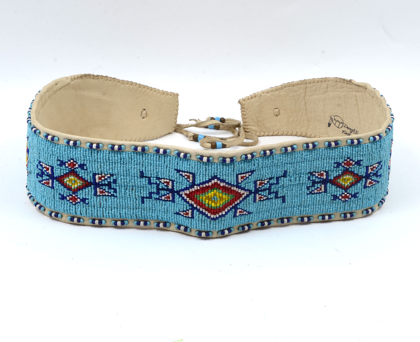 SIGNED NATIVE AMERICAN INDIAN BEADED 36f1d5