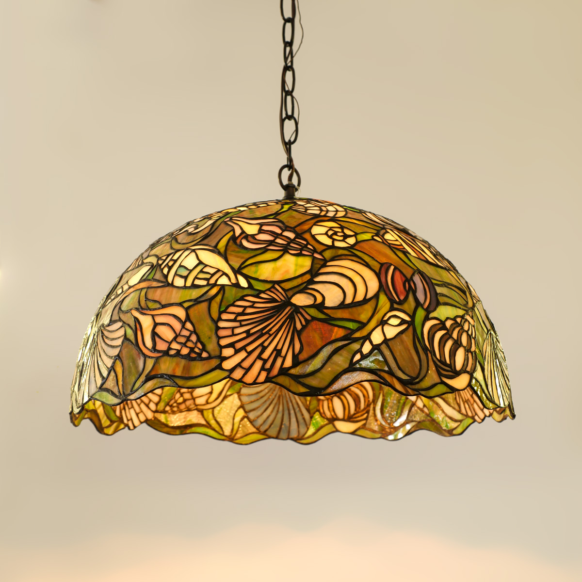 MEYDA TIFFANY STAINED HANGING LAMP: