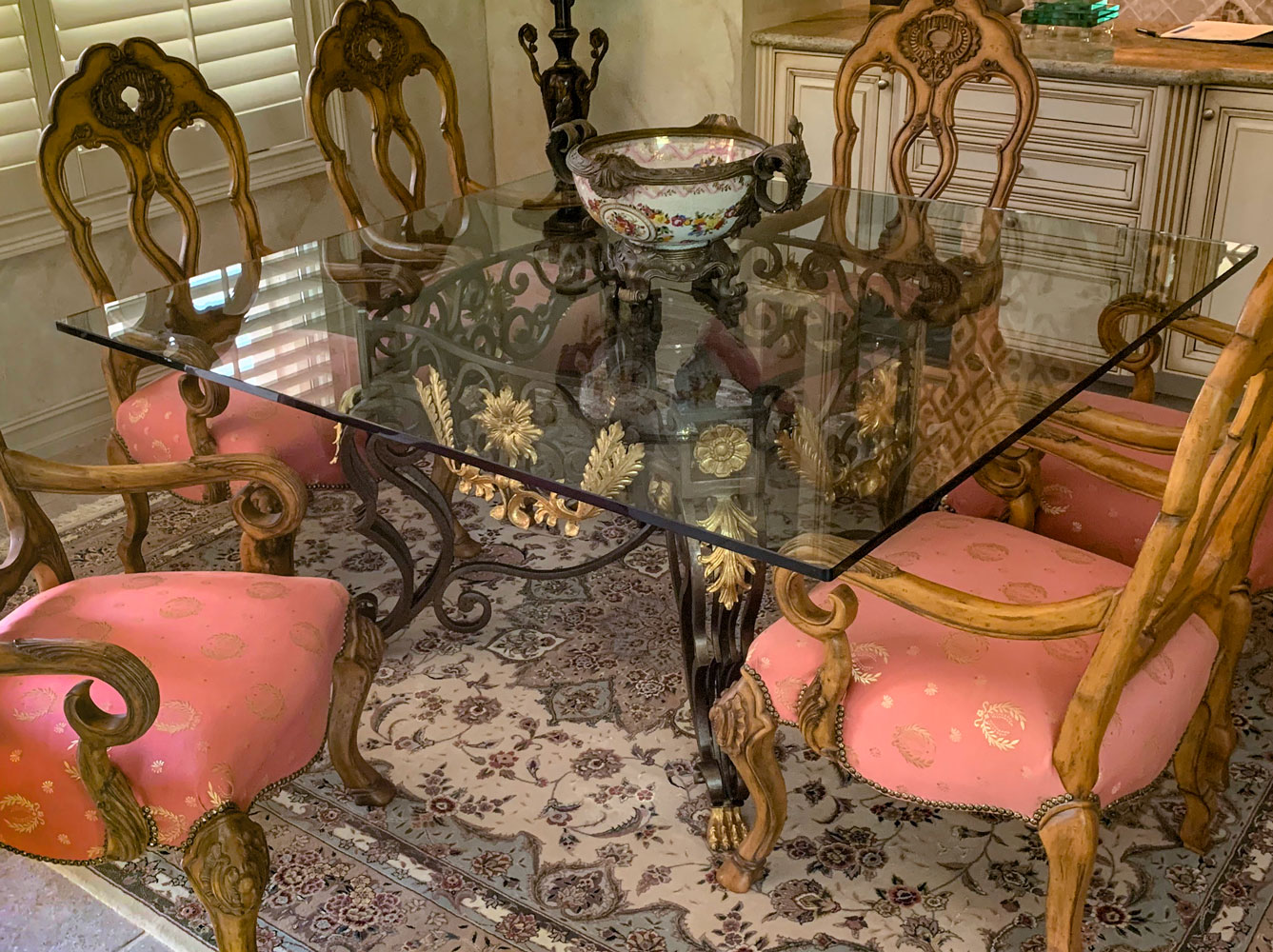 WROUGHT IRON DINING TABLE WITH 36f234