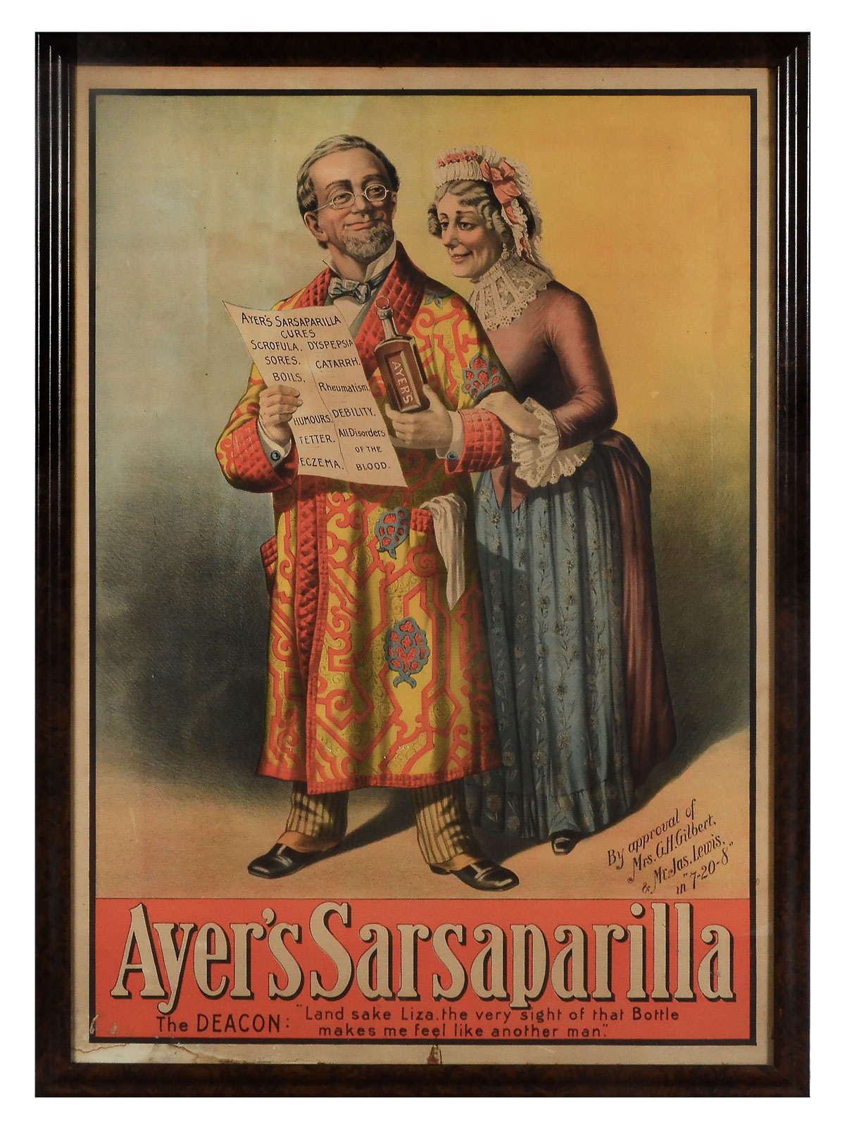 LARGE AYER'S SARSAPARILLA LITHOGRAPH