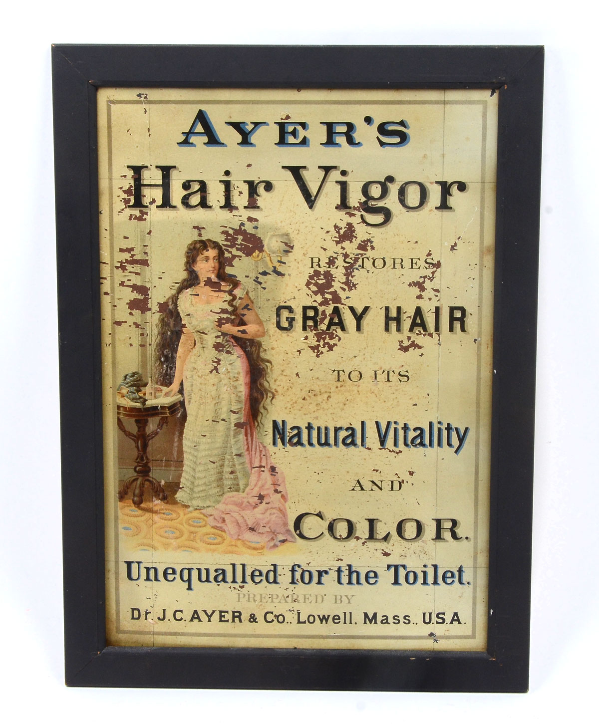 AYERS HAIR VIGOR? LITHOGRAPH ON TIN