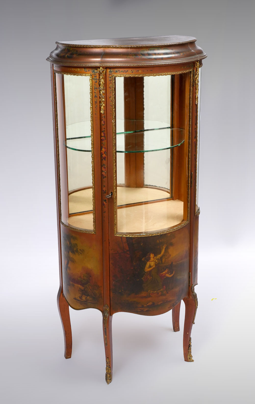 FRENCH PAINTED VITRINE: French
