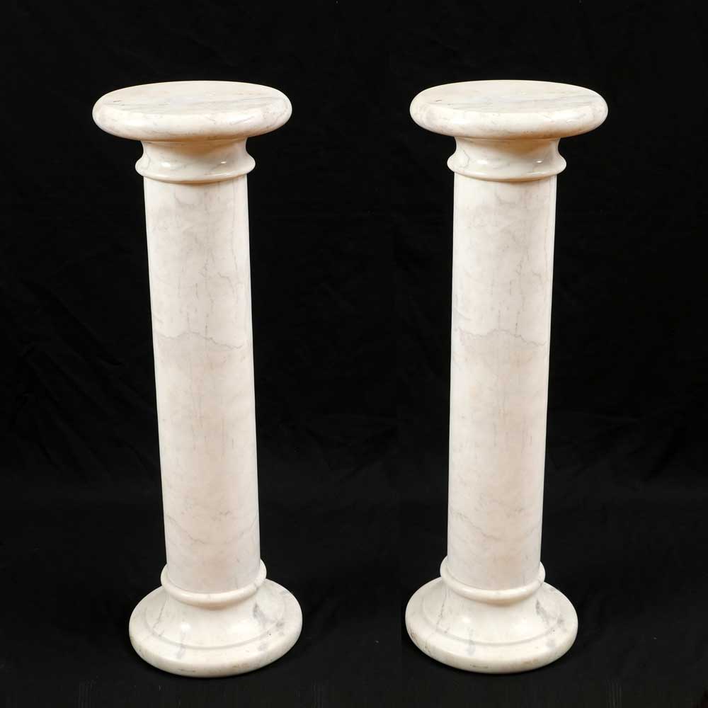 PAIR OF TURNED MARBLE PEDESTALS  36f325