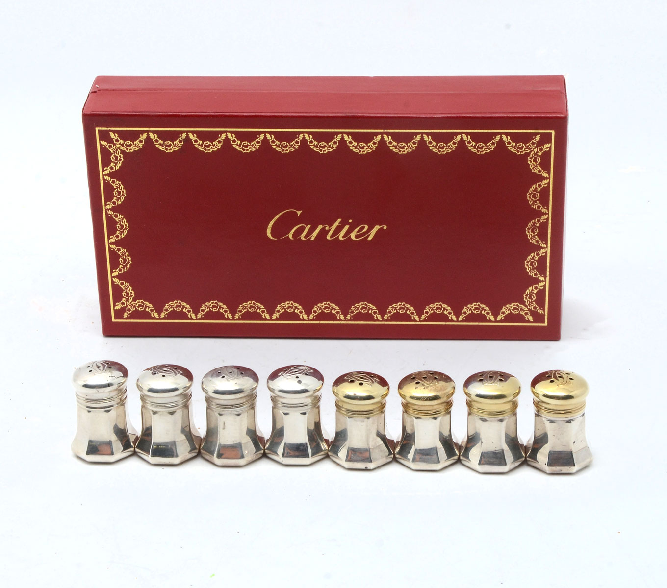 CARTIER STERLING SALT & PEPPER SHAKERS: