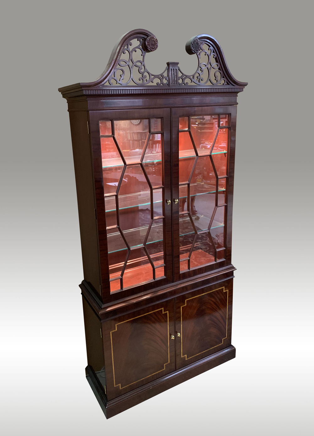 26 LIGHT MAHOGANY BOOKCASE CURIO 36f3d4