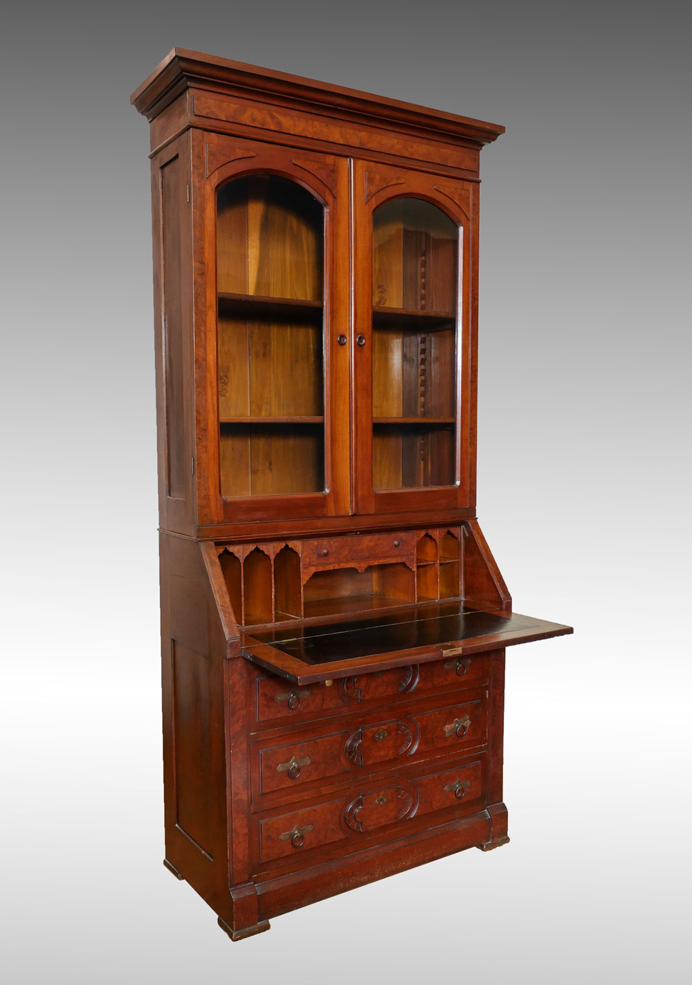 VICTORIAN BOOKCASE SECRETARY DESK  36f3f1