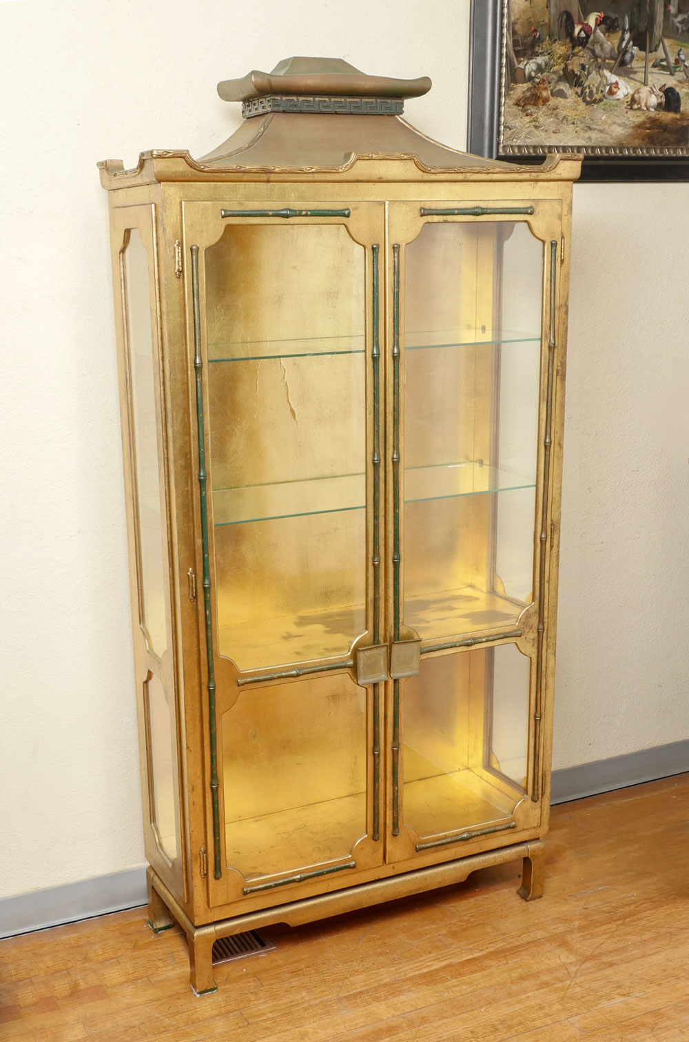 ORIENTAL PAGODA STYLE DISPLAY CURIO 36f40c