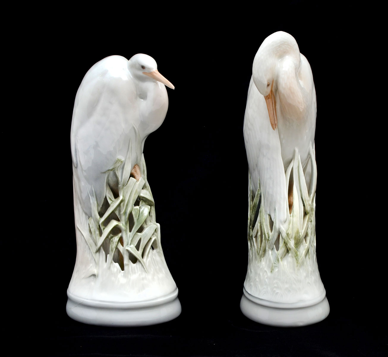 PAIR OF ROYAL COPENHAGEN EGRETS: 2 Royal