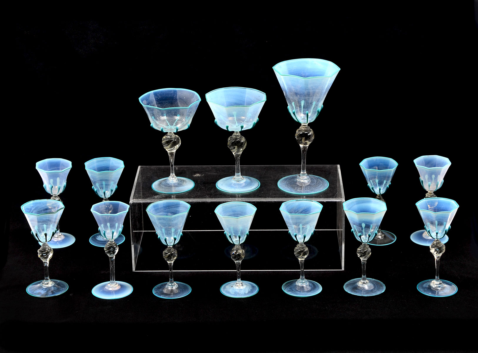 16 PC OPALESCENT VENETIAN GLASSES 36f518