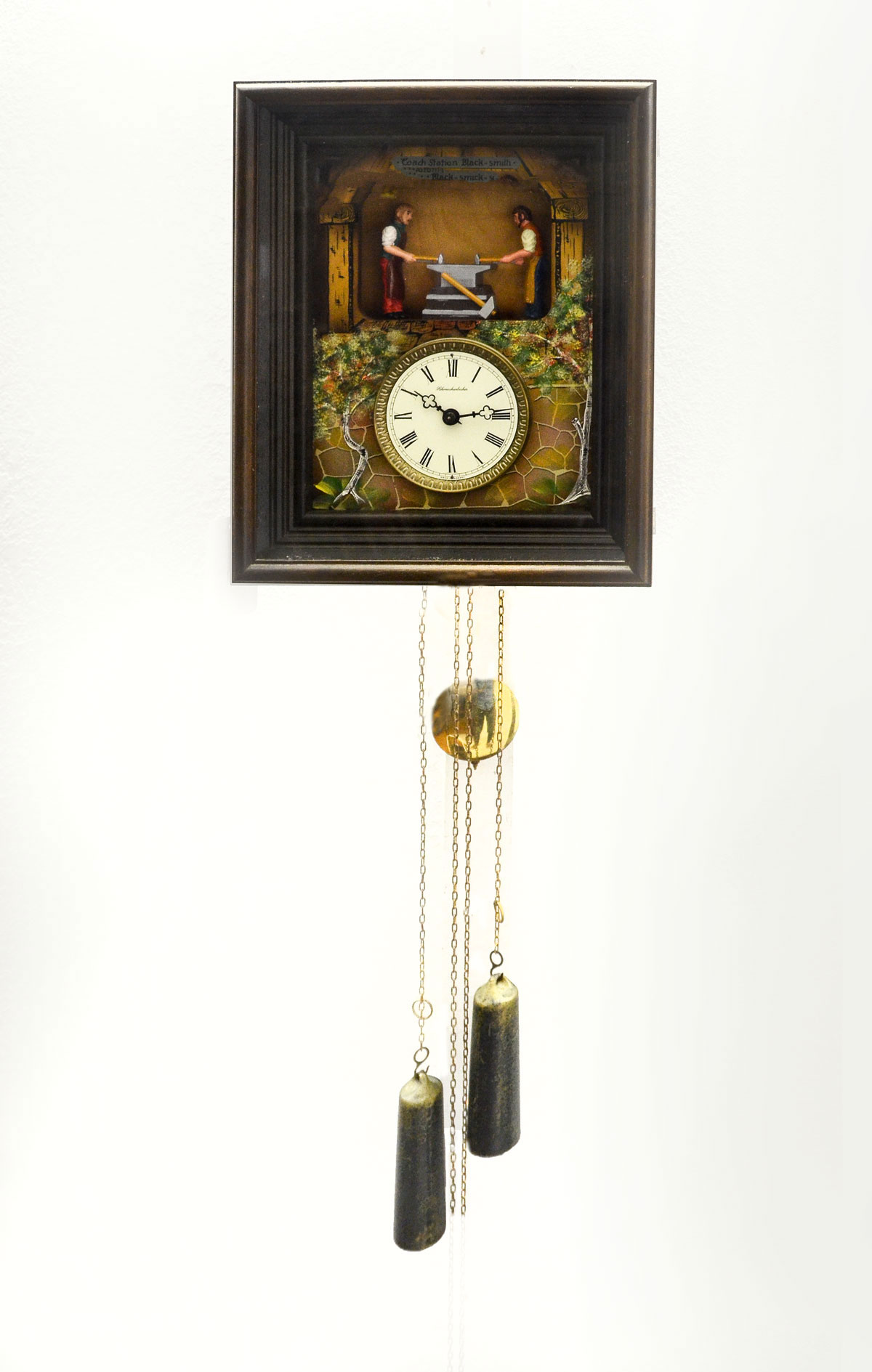 GERMAN BLACKSMITH WALL CLOCK: German