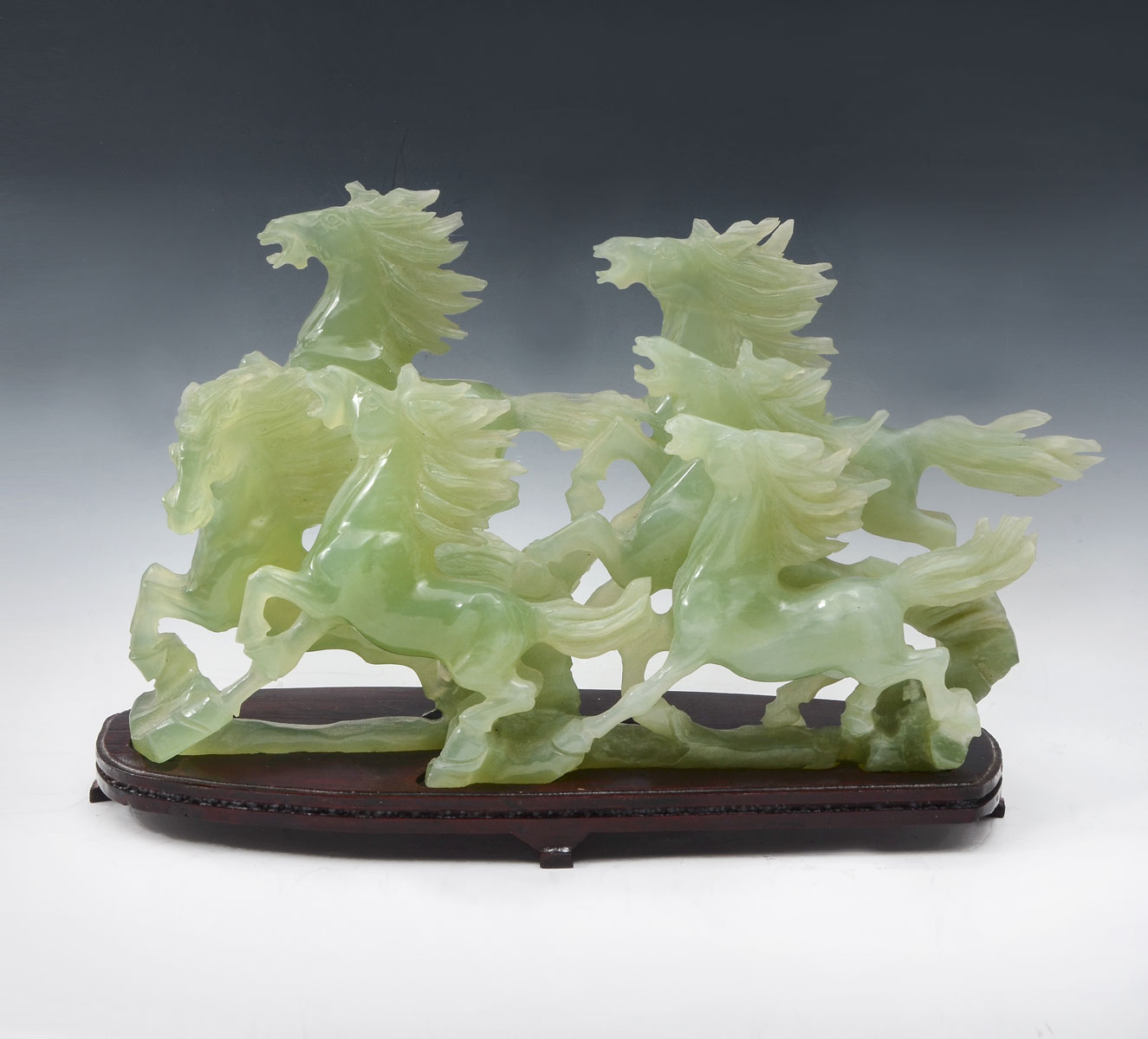 CARVED JADE RUNNING HORSE GROUPING  36f5c7