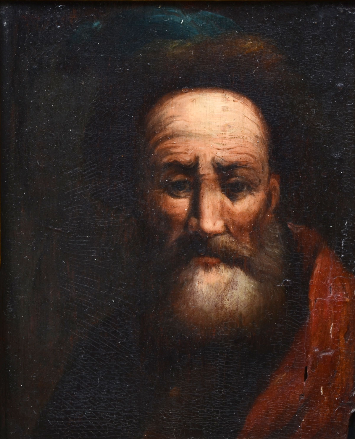 EARLY OIL PAINTING OF A RABBI: