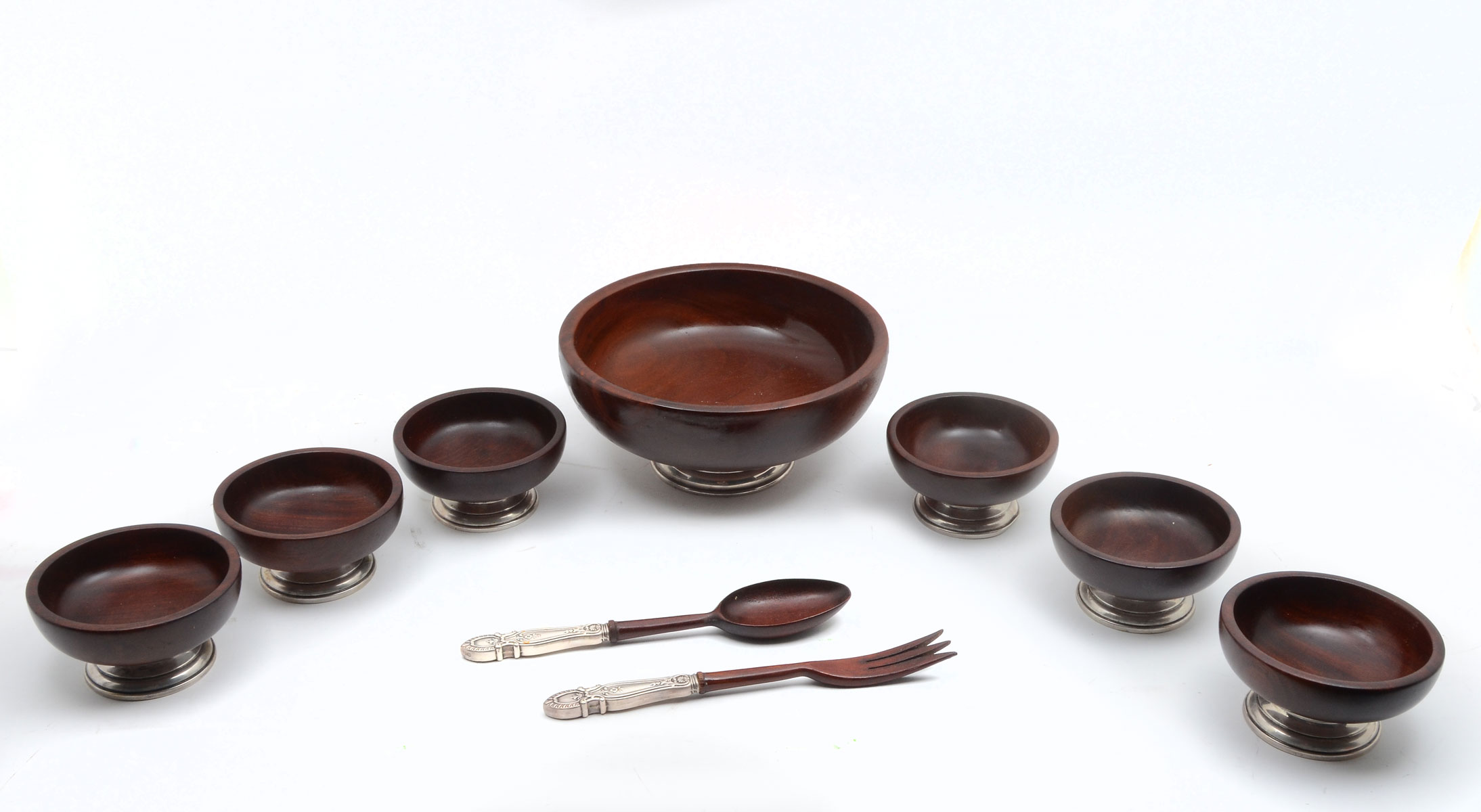 HUNT STERLING SILVER & WOOD MID-CENTURY