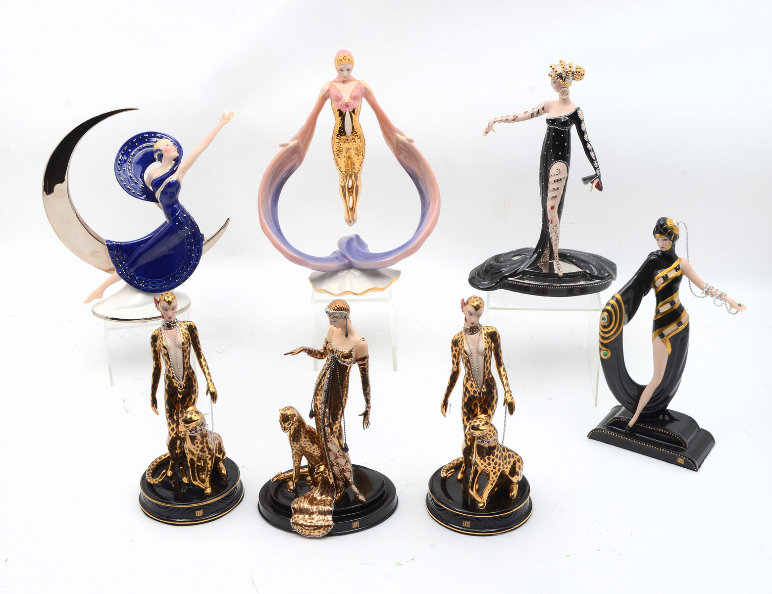 7 PIECE FRANKLIN MINT ERTE & ART DECO