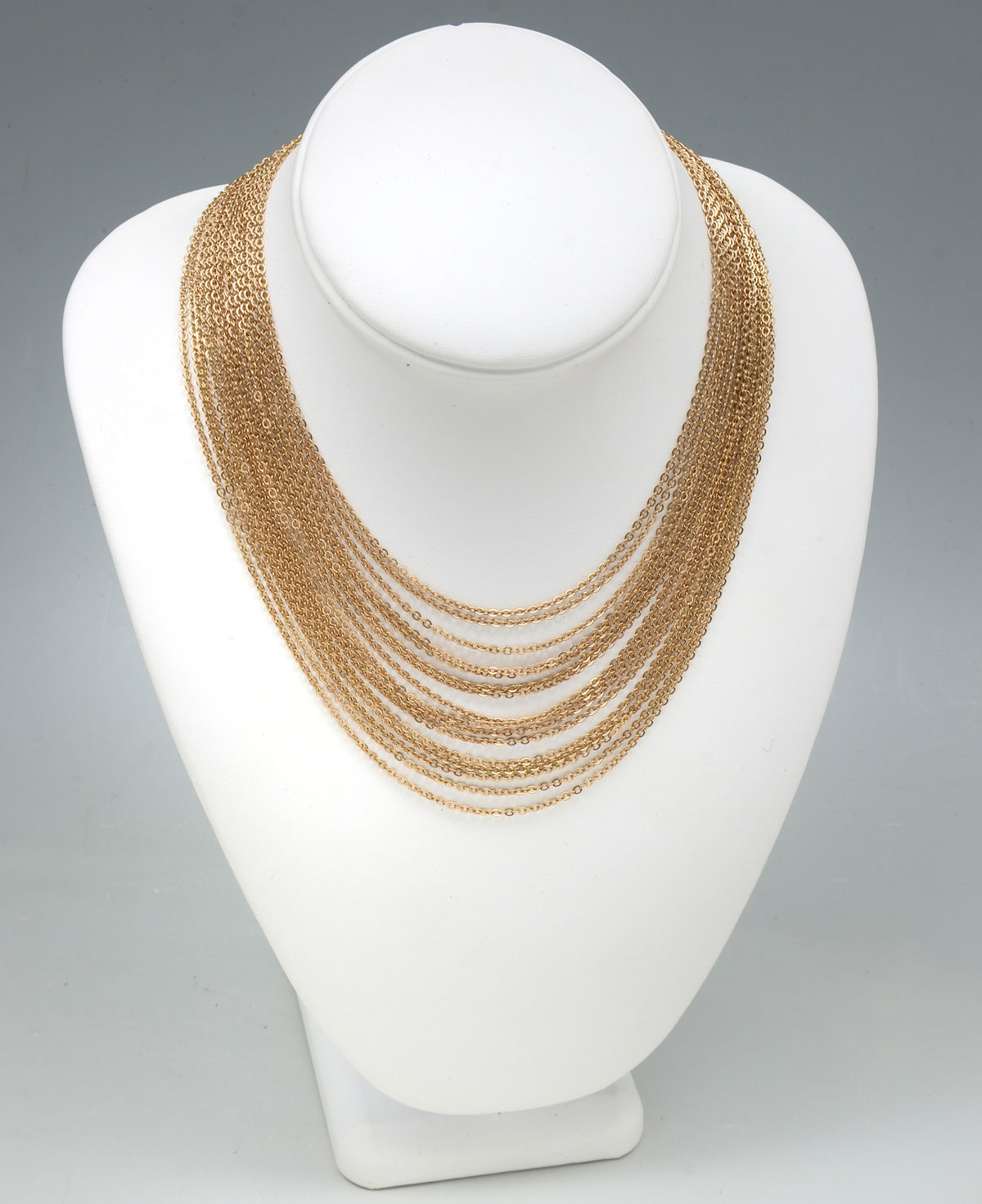 14K MULTI CHAIN NECKLACE: 14K yellow