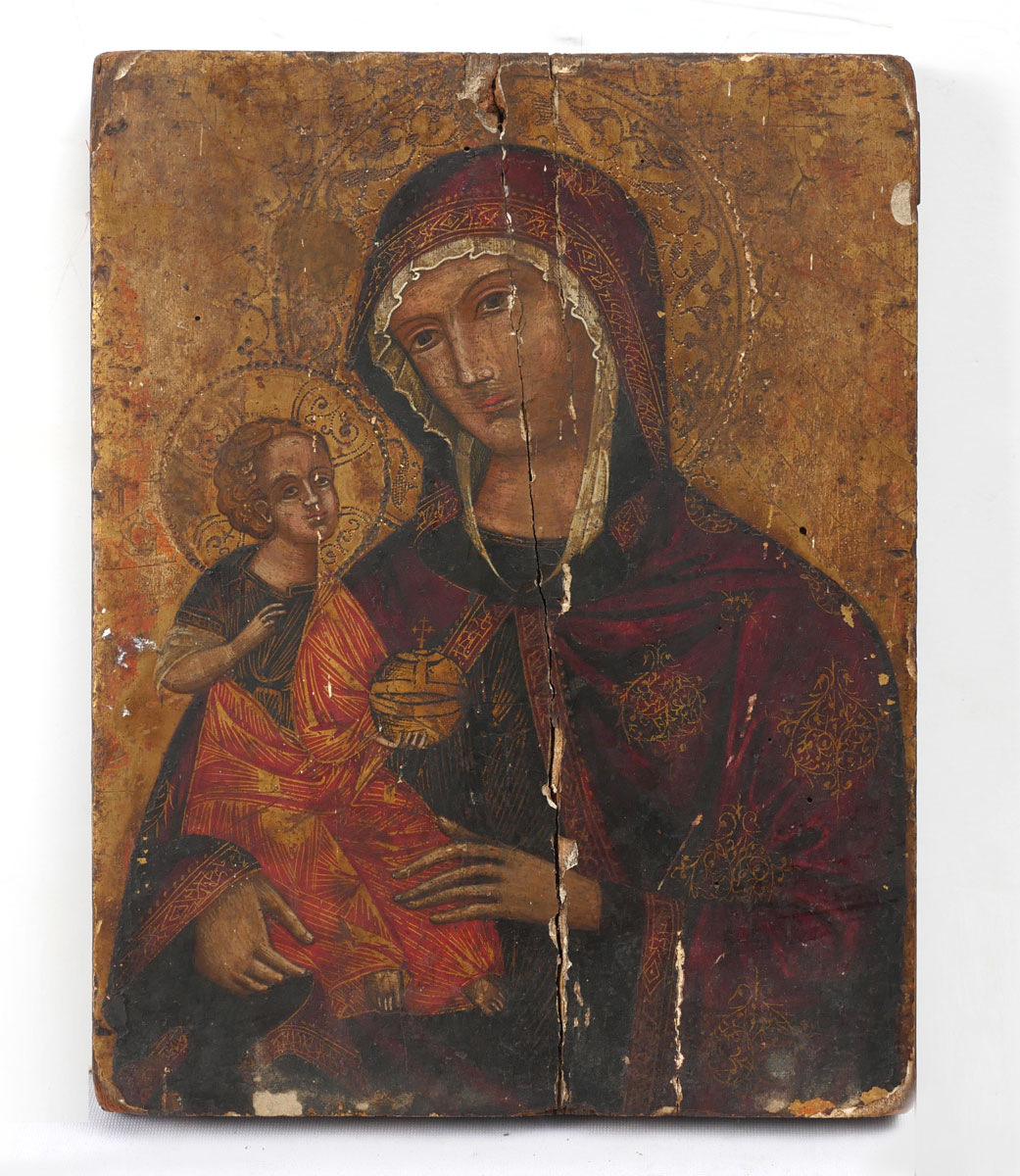 EARLY ICON MADONNA AND CHILD Probably 36f6a7