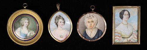 4 HAND PAINTED PORTRAIT MINIATURES4 36f6e4