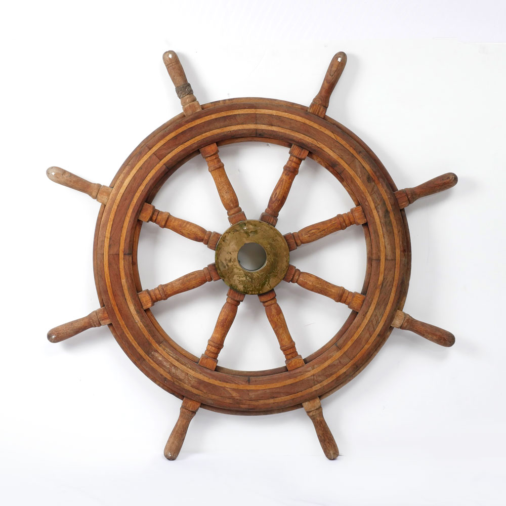 LARGE WOODEN SHIP S WHEEL Wooden 36f784