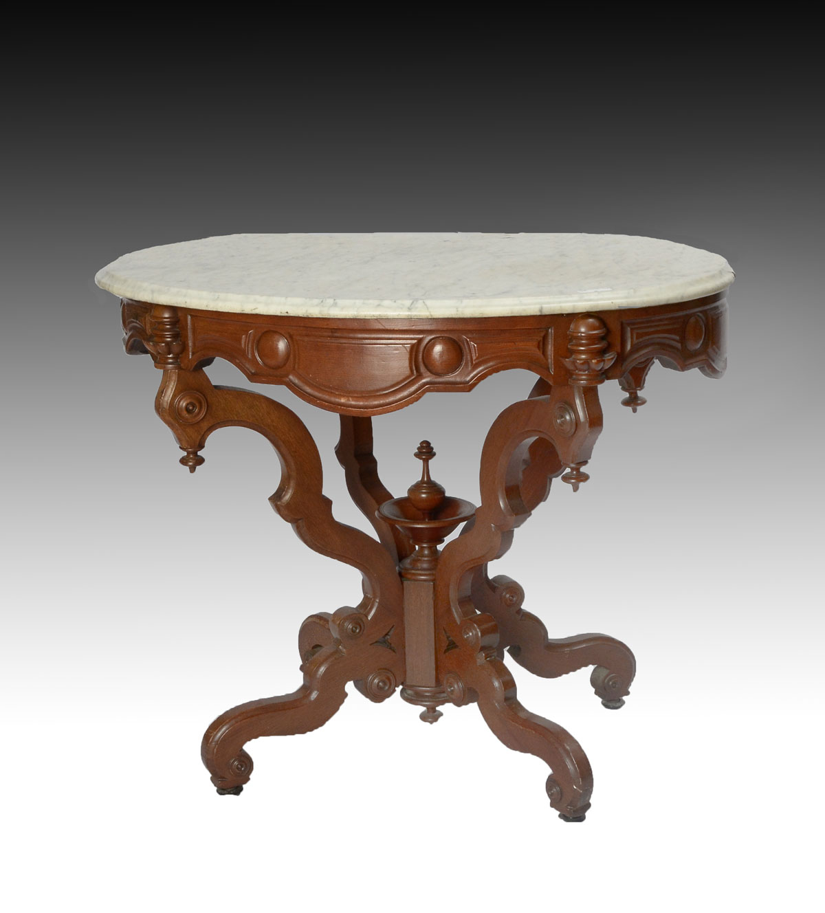 OVAL MARBLE TOP MID-VICTORIAN PARLOR