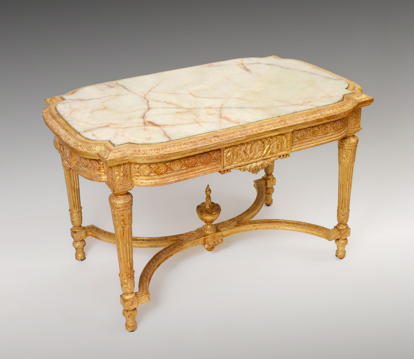 CARVED GILT FRENCH ONYX TOP CONSOLE 36f80e