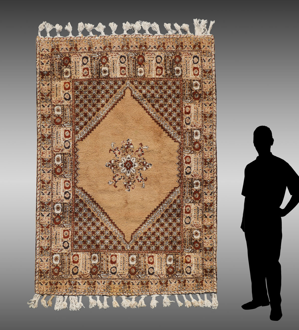 MOROCCAN SHAGGY HAND KNOTTED WOOL 36f840